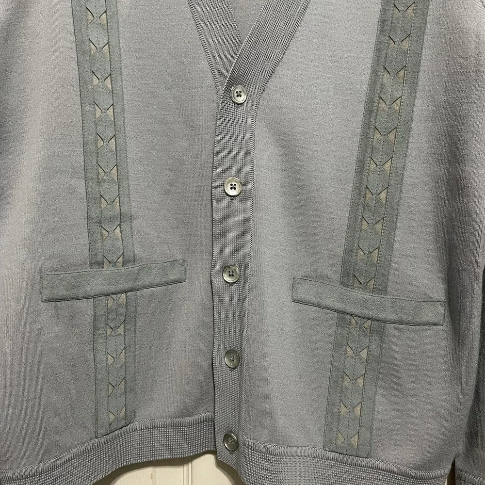 Vtg St. Croix Harveys Mens Button Front Cardigan Size M Zephyr Wool‎ Grandpacore